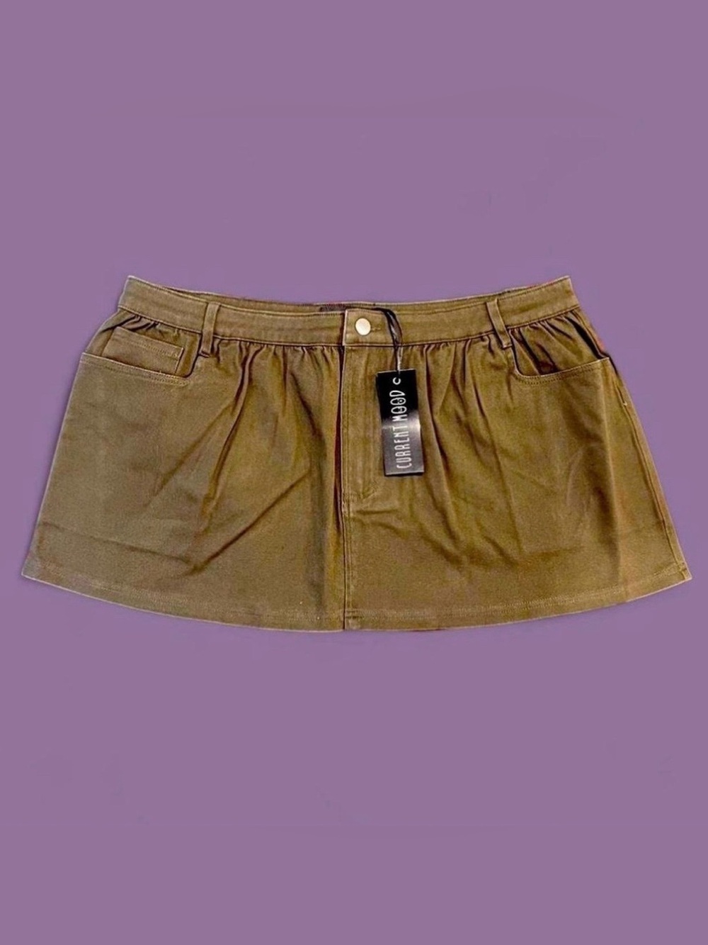 Current Mood x Dolls Kill - Army Green Mini Skirt